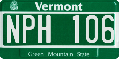 VT license plate NPH106