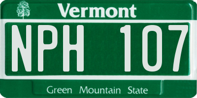 VT license plate NPH107