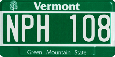VT license plate NPH108