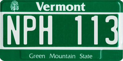 VT license plate NPH113