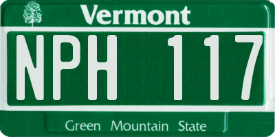 VT license plate NPH117