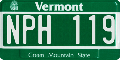 VT license plate NPH119