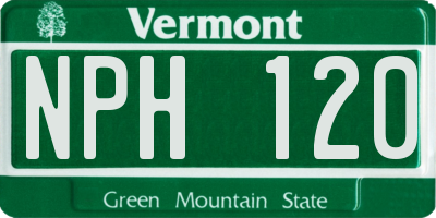 VT license plate NPH120