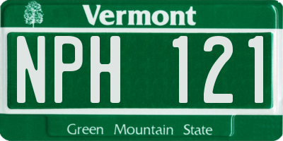 VT license plate NPH121