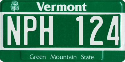 VT license plate NPH124