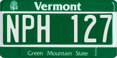 VT license plate NPH127