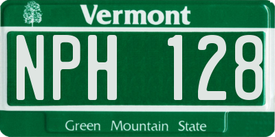 VT license plate NPH128