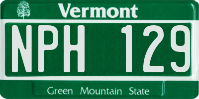VT license plate NPH129