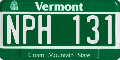 VT license plate NPH131