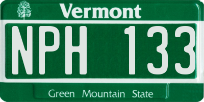 VT license plate NPH133