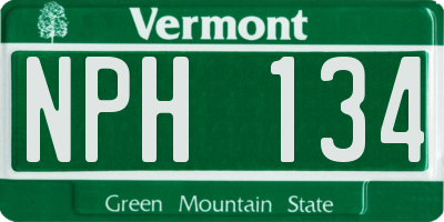 VT license plate NPH134