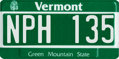 VT license plate NPH135