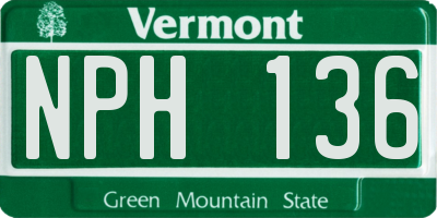 VT license plate NPH136