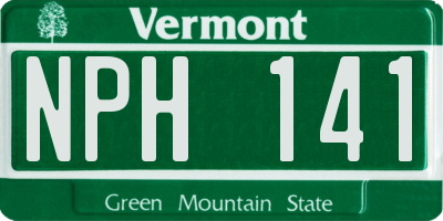 VT license plate NPH141