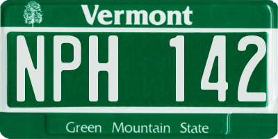 VT license plate NPH142