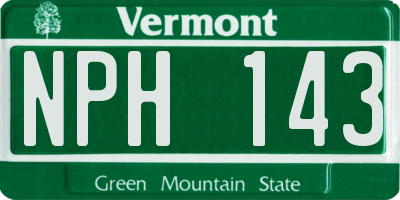 VT license plate NPH143