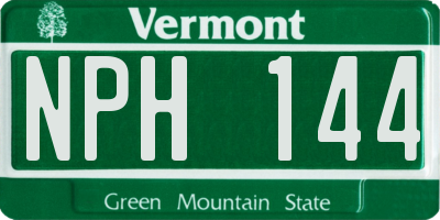 VT license plate NPH144
