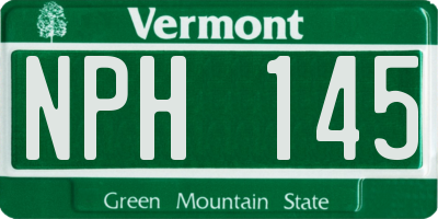 VT license plate NPH145