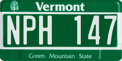 VT license plate NPH147