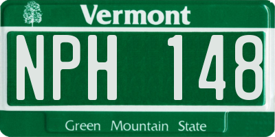 VT license plate NPH148