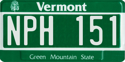 VT license plate NPH151
