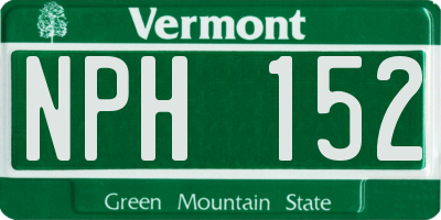 VT license plate NPH152