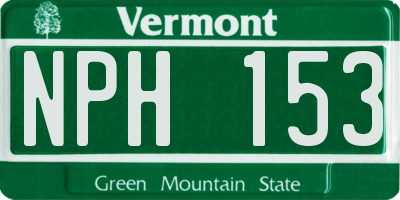 VT license plate NPH153