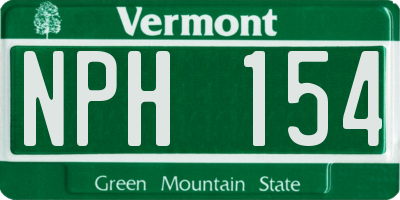 VT license plate NPH154