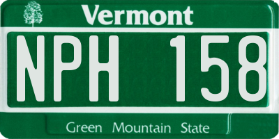 VT license plate NPH158
