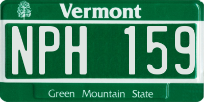 VT license plate NPH159