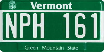 VT license plate NPH161