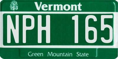 VT license plate NPH165