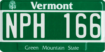 VT license plate NPH166
