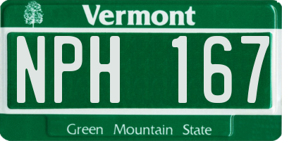 VT license plate NPH167