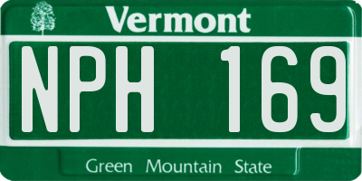 VT license plate NPH169