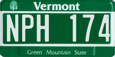VT license plate NPH174