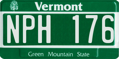 VT license plate NPH176