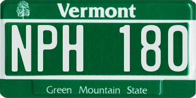 VT license plate NPH180