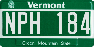 VT license plate NPH184