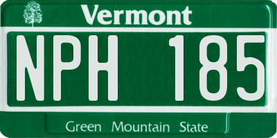 VT license plate NPH185