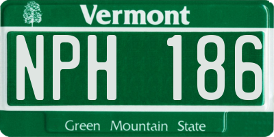 VT license plate NPH186