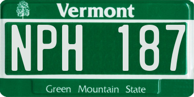 VT license plate NPH187