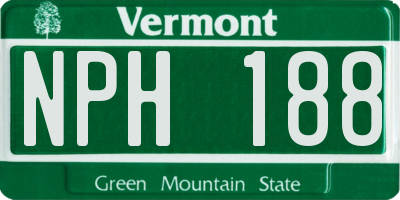 VT license plate NPH188