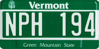 VT license plate NPH194