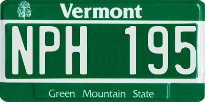 VT license plate NPH195