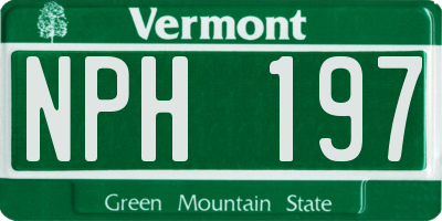 VT license plate NPH197