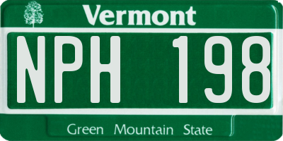 VT license plate NPH198