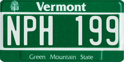 VT license plate NPH199
