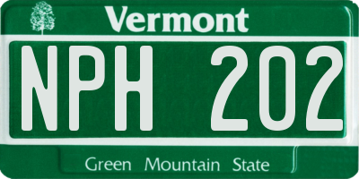 VT license plate NPH202