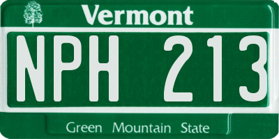 VT license plate NPH213